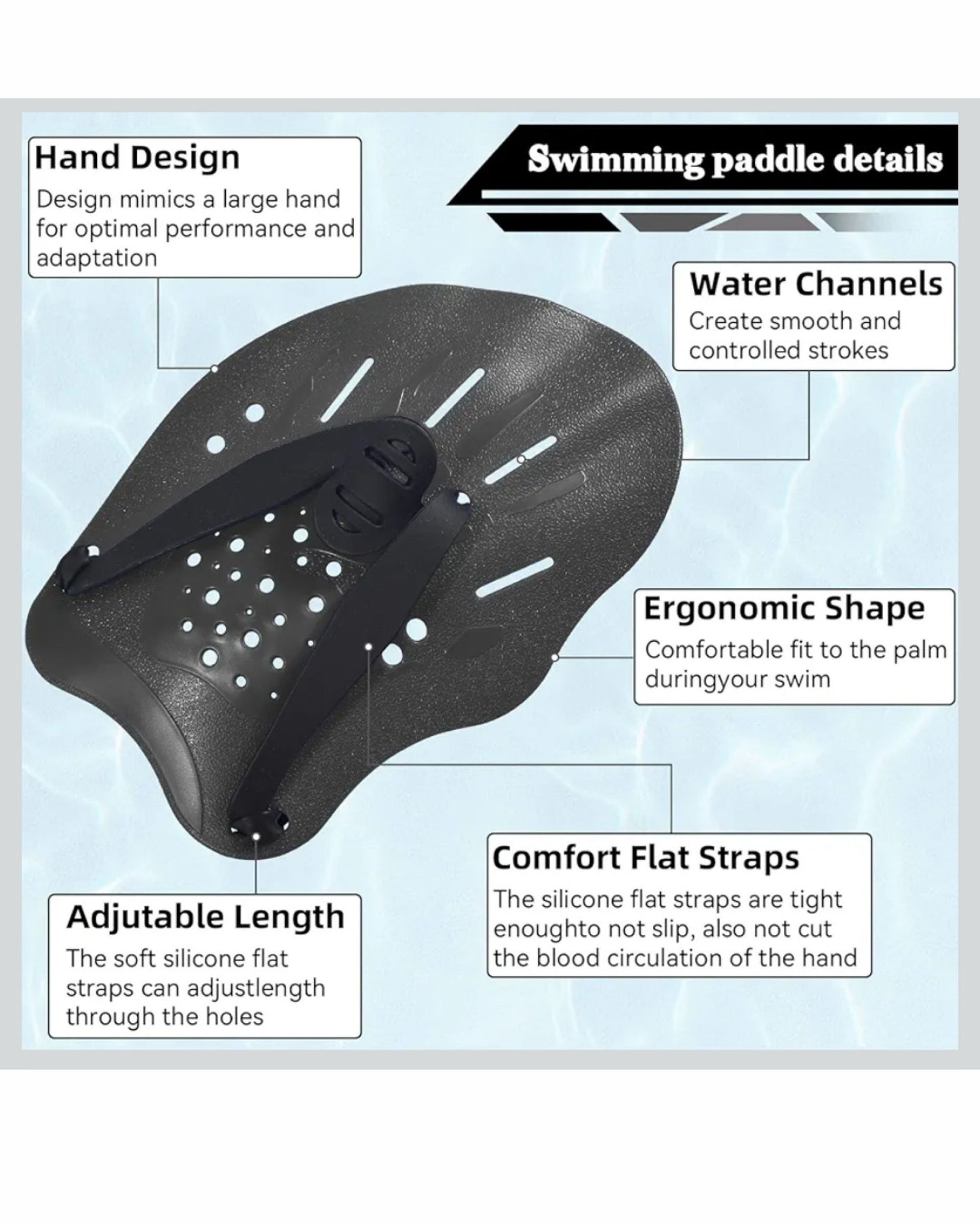 PALAS MANOPLAS DE NATACIÓN AJUSTABLE ENTRENAMIENTO UNISEX