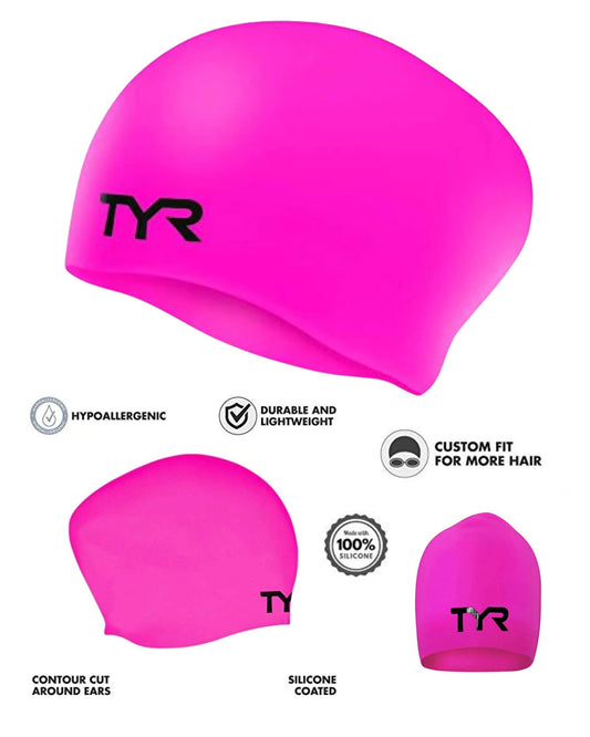 GORRO NATACIÓN SILICONA ANTIARRUGAS CABELLO LARGO TYR