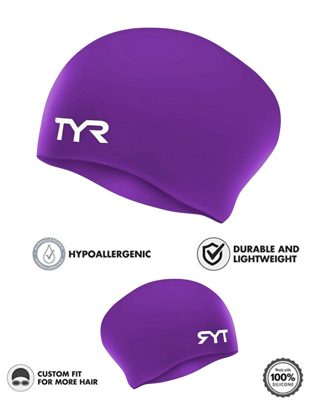 GORRO NATACIÓN SILICONA ANTIARRUGAS CABELLO LARGO TYR