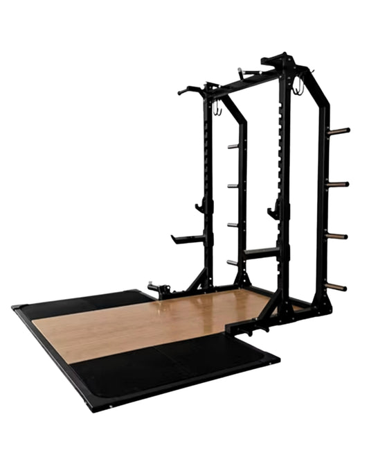 HALF RACK CON PLATAFORMA PARA LEVANTAMIENTO OLIMPICO