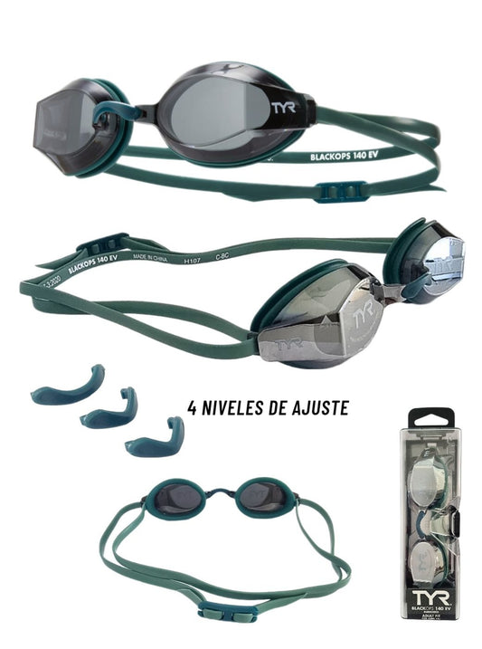 LENTE NATACIÓN ESPEJO. BLACKOPS 140 EV RACING JUVENIL ADULTO UNISEX GRIS