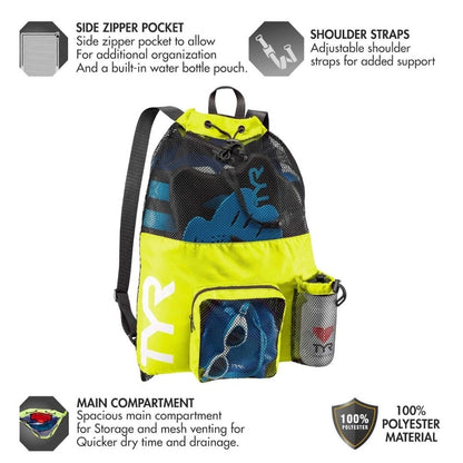 BOLSO NATACIÓN TYR-BIG MESH MUMMY TULA BOLSO PISCINA GYM 40lts