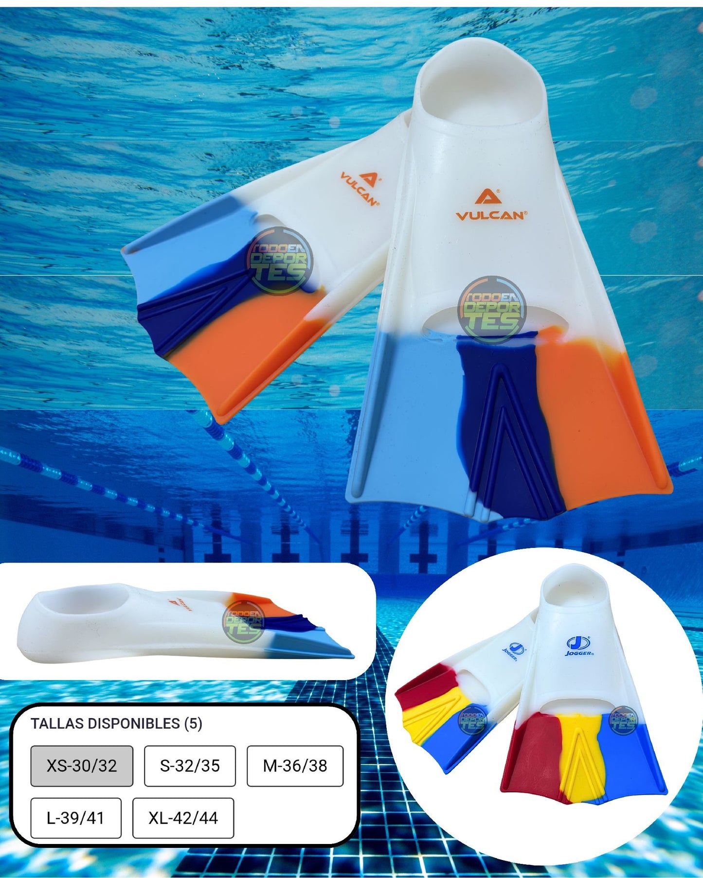 CHAPALETAS CORTAS NATACIÓN SILICONA VULCAN