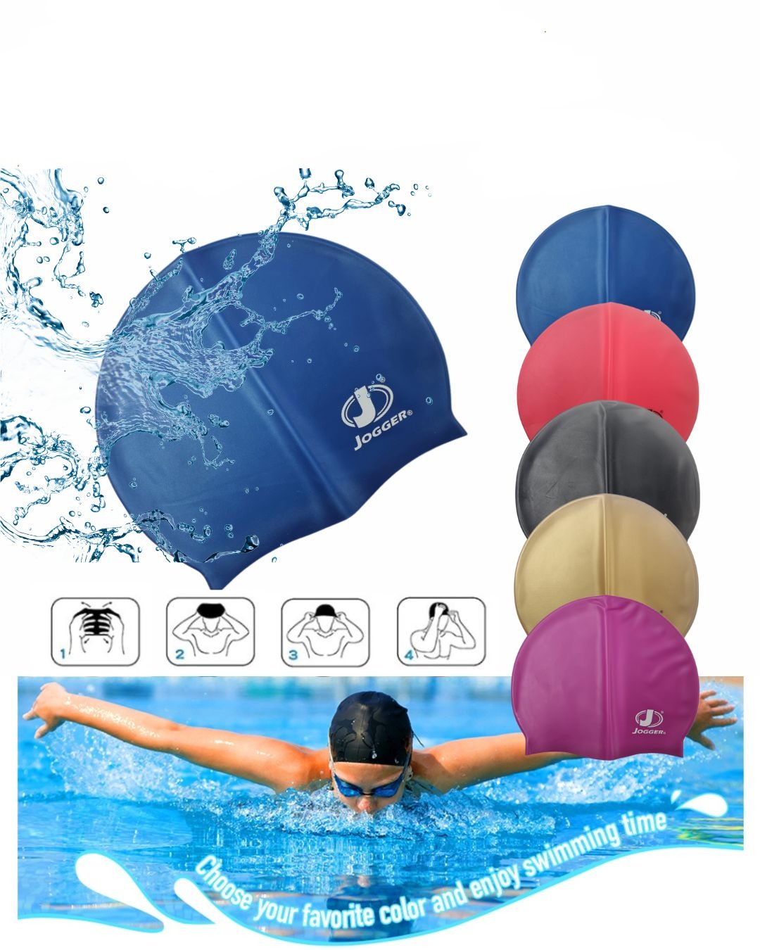 GORRO NATACIÓN 100 % SILICONA JUVENIL ADULTO