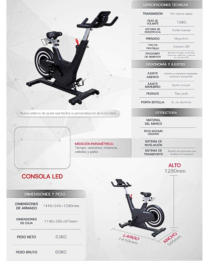 BICICLETA DE SPINNING K6 PROFESSIONAL OLIMPIA V2