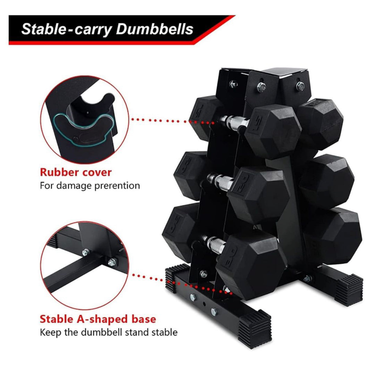 RACK DUMBELL 3 NIVELES