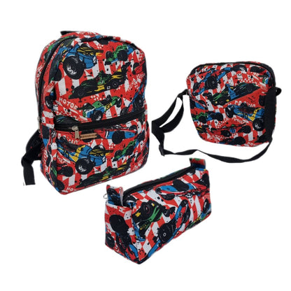 MORRAL + LONCHERA + CARTUCHERA - CARRITO